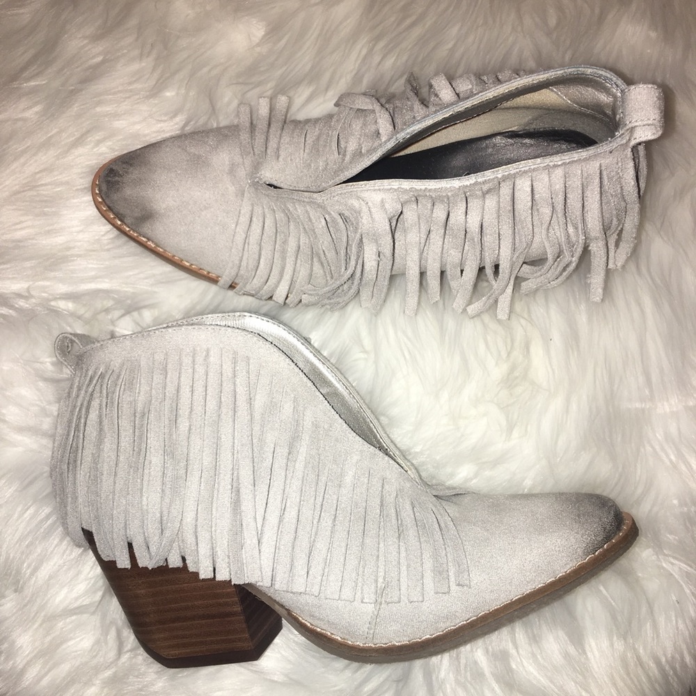 Suede Fringe Booties